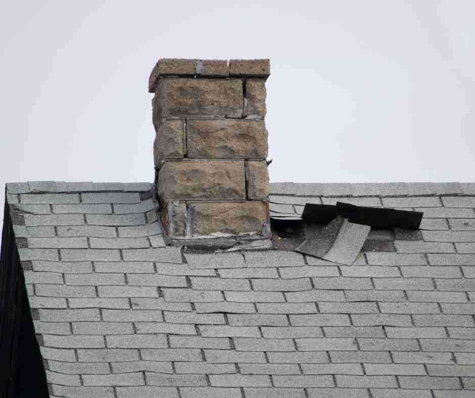 A roof replacement is needed on this storm damaged roof in Texas