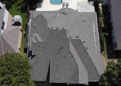 A full roof and gutter replacement on a residential home in Austin Texas with GAF Timberline HDZ shingles, and the complete GAF roofing system with a Silver Pledge 10 year workmanship warranty.