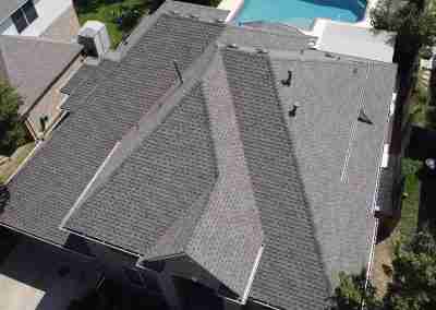 A full roof and gutter replacement on a residential home in Austin Texas with GAF Timberline HDZ shingles, and the complete GAF roofing system with a Silver Pledge 10 year workmanship warranty.