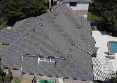 A full roof and gutter replacement on a residential home in Austin Texas with GAF Timberline HDZ shingles, and the complete GAF roofing system with a Silver Pledge 10 year workmanship warranty.