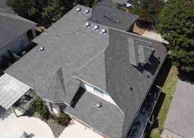A full roof and gutter replacement on a residential home in Austin Texas with GAF Timberline HDZ shingles, and the complete GAF roofing system with a Silver Pledge 10 year workmanship warranty.