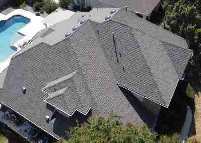 A full roof and gutter replacement on a residential home in Austin Texas with GAF Timberline HDZ shingles, and the complete GAF roofing system with a Silver Pledge 10 year workmanship warranty.