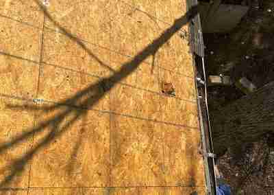 A storm damaged roof that we repaired and then did a full shingle replacement on a home in Leander Texas.