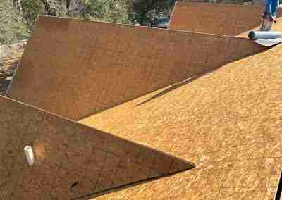 A storm damaged roof that we repaired and then did a full shingle replacement on a home in Leander Texas.