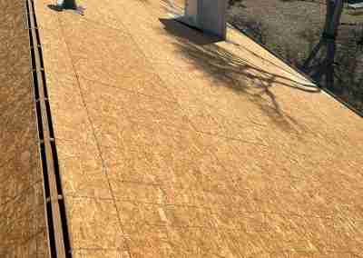 A storm damaged roof that we repaired and then did a full shingle replacement on a home in Leander Texas.