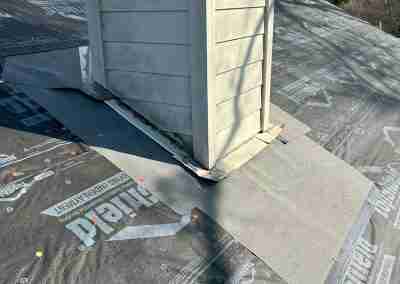 A storm damaged roof that we repaired and then did a full shingle replacement on a home in Leander Texas.