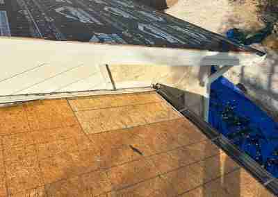 A storm damaged roof that we repaired and then did a full shingle replacement on a home in Leander Texas.