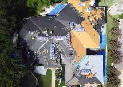A roof and gutter replacement with the GAF roofing system and Timberline HDZ shingles in Marble Falls Texas