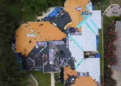 A roof and gutter replacement with the GAF roofing system and Timberline HDZ shingles in Marble Falls Texas