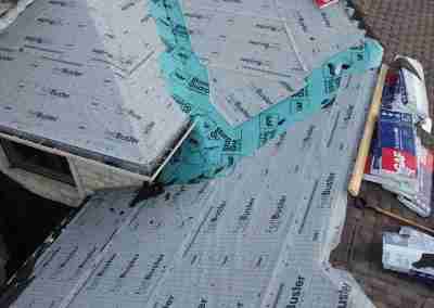 A roof and gutter replacement with the GAF roofing system and Timberline HDZ shingles in Marble Falls Texas