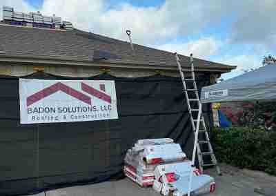 A roof and gutter replacement with the GAF roofing system and Timberline HDZ shingles in Marble Falls Texas