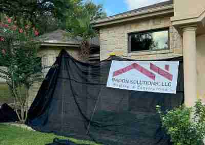 A roof and gutter replacement with the GAF roofing system and Timberline HDZ shingles in Marble Falls Texas