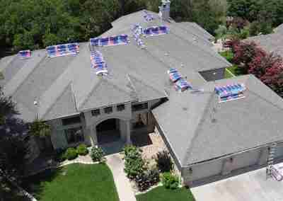 A roof and gutter replacement with the GAF roofing system and Timberline HDZ shingles in Marble Falls Texas