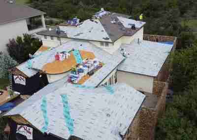 A new roof we installed on a home in Leander Texas using the GAF roofing system with Timberline HDZ shingles and a 10 year GAF Silver Pledge Workmanship warranty.