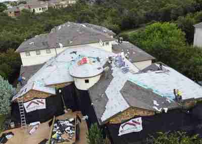 A new roof we installed on a home in Leander Texas using the GAF roofing system with Timberline HDZ shingles and a 10 year GAF Silver Pledge Workmanship warranty.