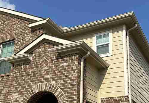 New gutters installed on a residential home in Liberty Hill Texas