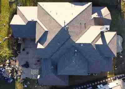 A damaged roof replacement we completed in Round Rock Texas with GAF Timberline HDZ shingles and a 10 year Silver Pledge workmanship warranty.