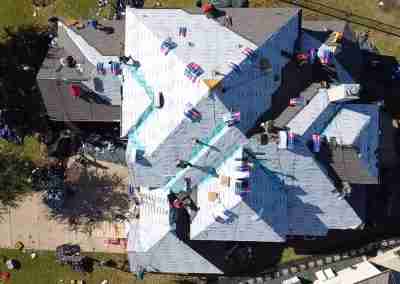 A damaged roof replacement we completed in Round Rock Texas with GAF Timberline HDZ shingles and a 10 year Silver Pledge workmanship warranty.