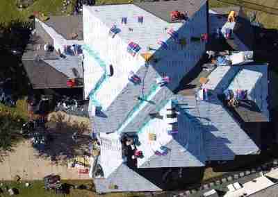 A damaged roof replacement we completed in Round Rock Texas with GAF Timberline HDZ shingles and a 10 year Silver Pledge workmanship warranty.