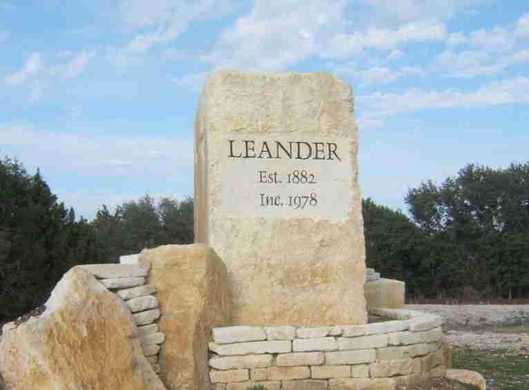 Leander Texas Welcome Sign