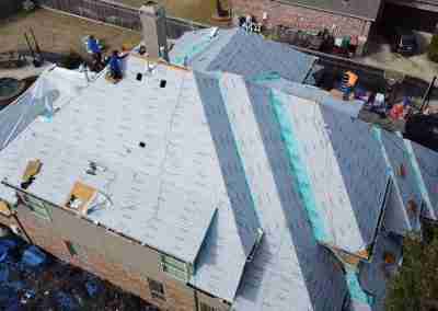 A roof repair and replace project we completed in Missouri City Texas using Charcoal Black GAF Timberline HDZ shingles.