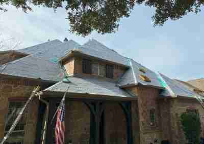 A roof repair and replace project we completed in Missouri City Texas using Charcoal Black GAF Timberline HDZ shingles.