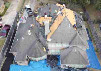 A roof repair and replace project we completed in Missouri City Texas using Charcoal Black GAF Timberline HDZ shingles.