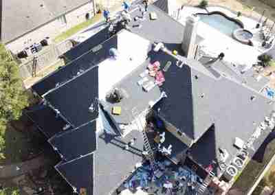 A roof repair and replace project we completed in Missouri City Texas using Charcoal Black GAF Timberline HDZ shingles.