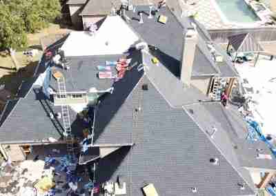 A roof repair and replace project we completed in Missouri City Texas using Charcoal Black GAF Timberline HDZ shingles.