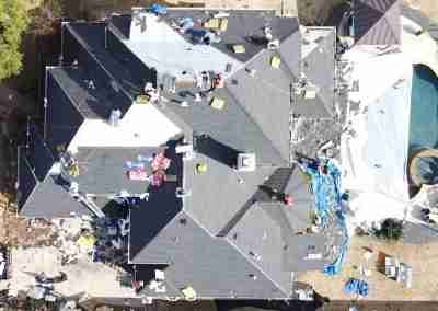 A roof repair and replace project we completed in Missouri City Texas using Charcoal Black GAF Timberline HDZ shingles.