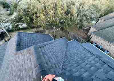 A roof repair and replace project we completed in Missouri City Texas using Charcoal Black GAF Timberline HDZ shingles.