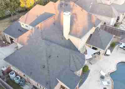A roof repair and replace project we completed in Missouri City Texas using Charcoal Black GAF Timberline HDZ shingles.