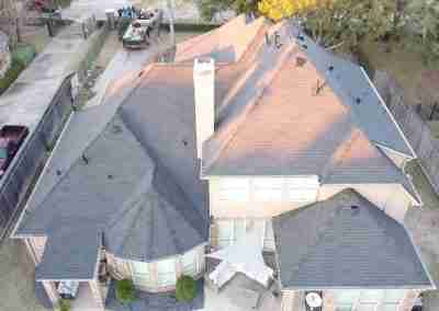 A roof repair and replace project we completed in Missouri City Texas using Charcoal Black GAF Timberline HDZ shingles.