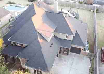 A roof repair and replace project we completed in Missouri City Texas using Charcoal Black GAF Timberline HDZ shingles.