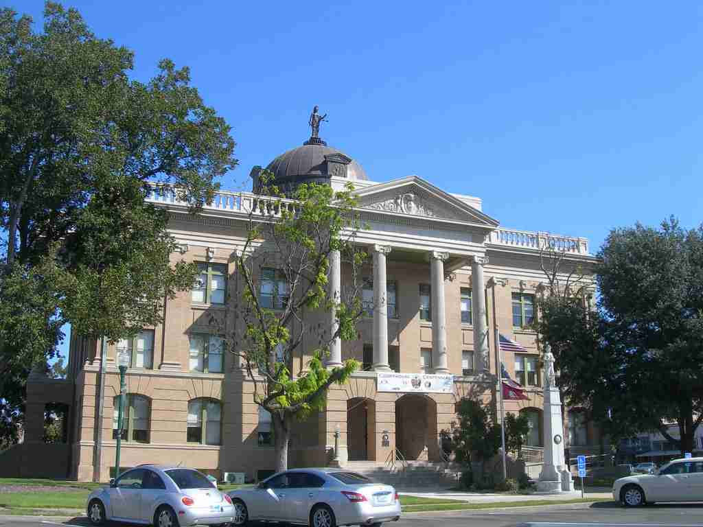 The historic Williamson County Courthouse on the square in Georgetown Texas