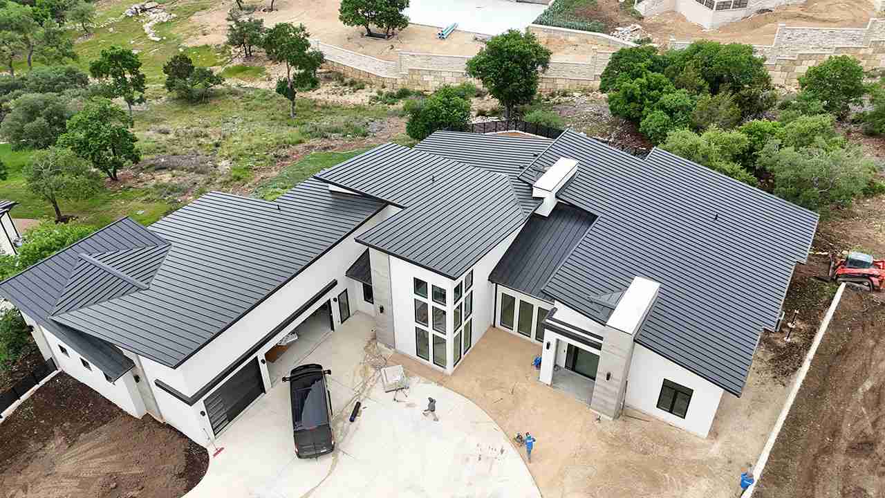 New construction McElroy standing seam metal roof in Georgetown Texas